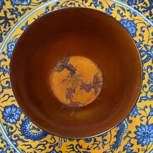 Elegant Brown and Yellow Decorative Black